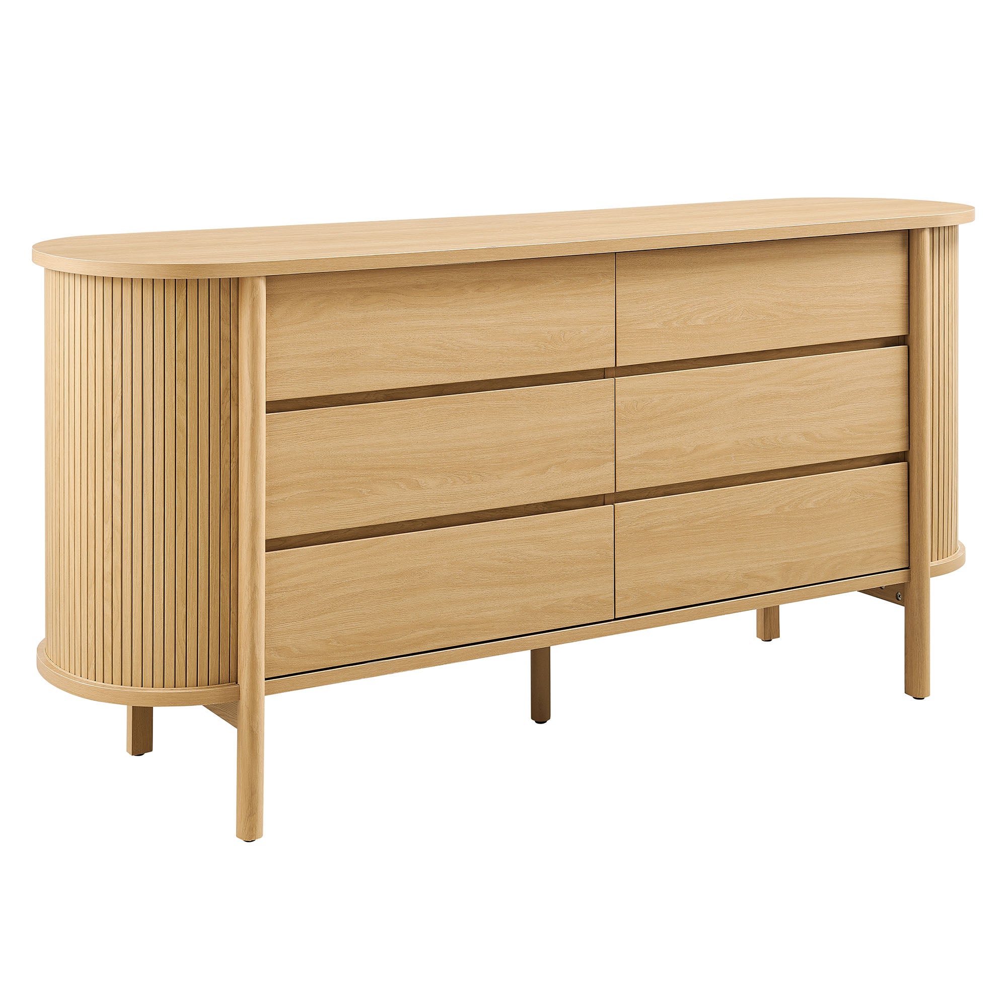 Cadence 6-Drawer Curved Dresser - Oak