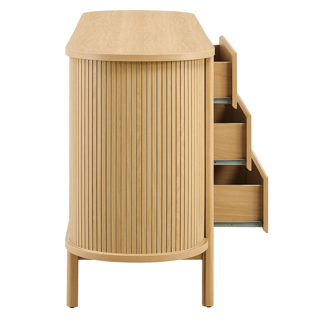 Cadence 6-Drawer Curved Dresser - Oak