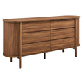 Cadence 6-Drawer Curved Dresser - Walnut