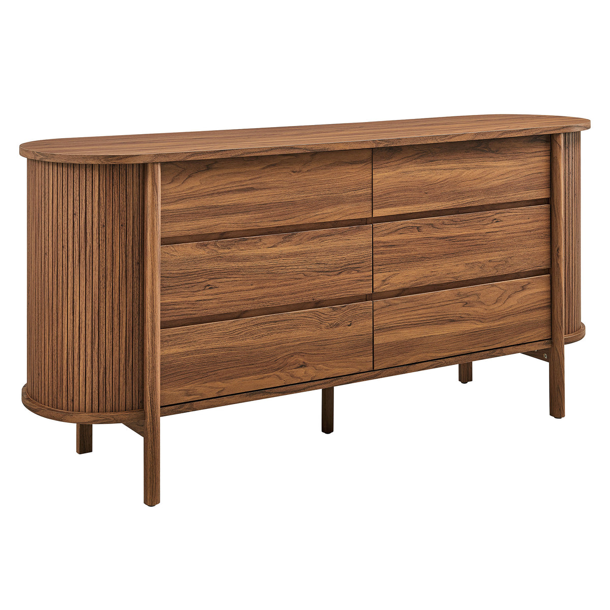 Cadence 6-Drawer Curved Dresser - Walnut