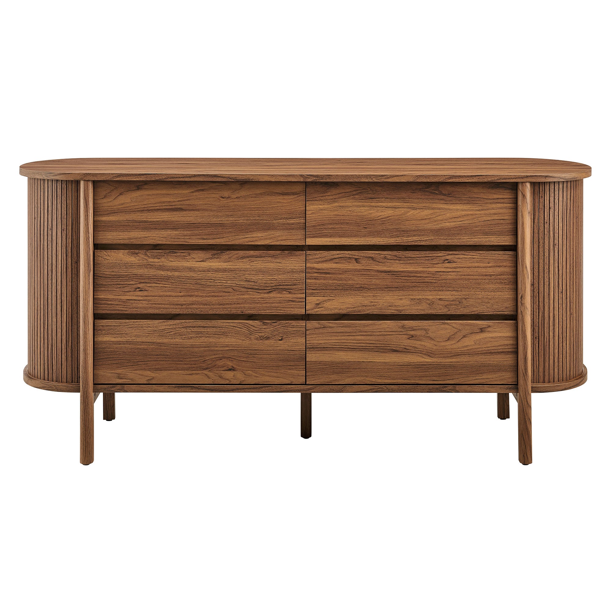 Cadence 6-Drawer Curved Dresser - Walnut