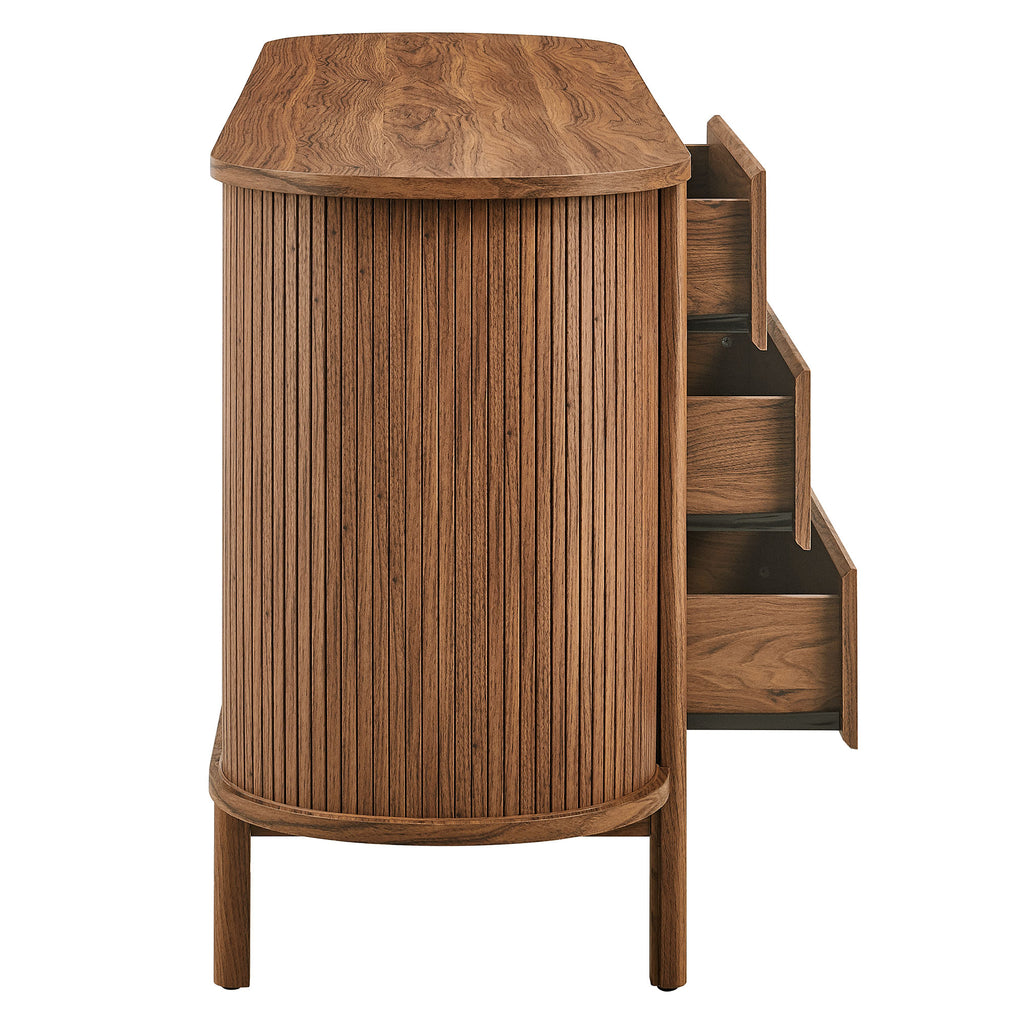 Cadence 6-Drawer Curved Dresser - Walnut