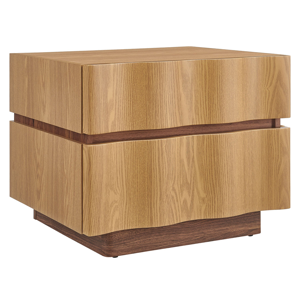 Isola 2 Drawer Nightstand - Light Oak Walnut
