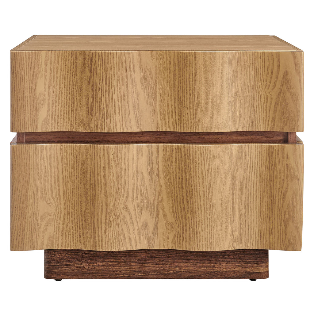Isola 2 Drawer Nightstand - Light Oak Walnut
