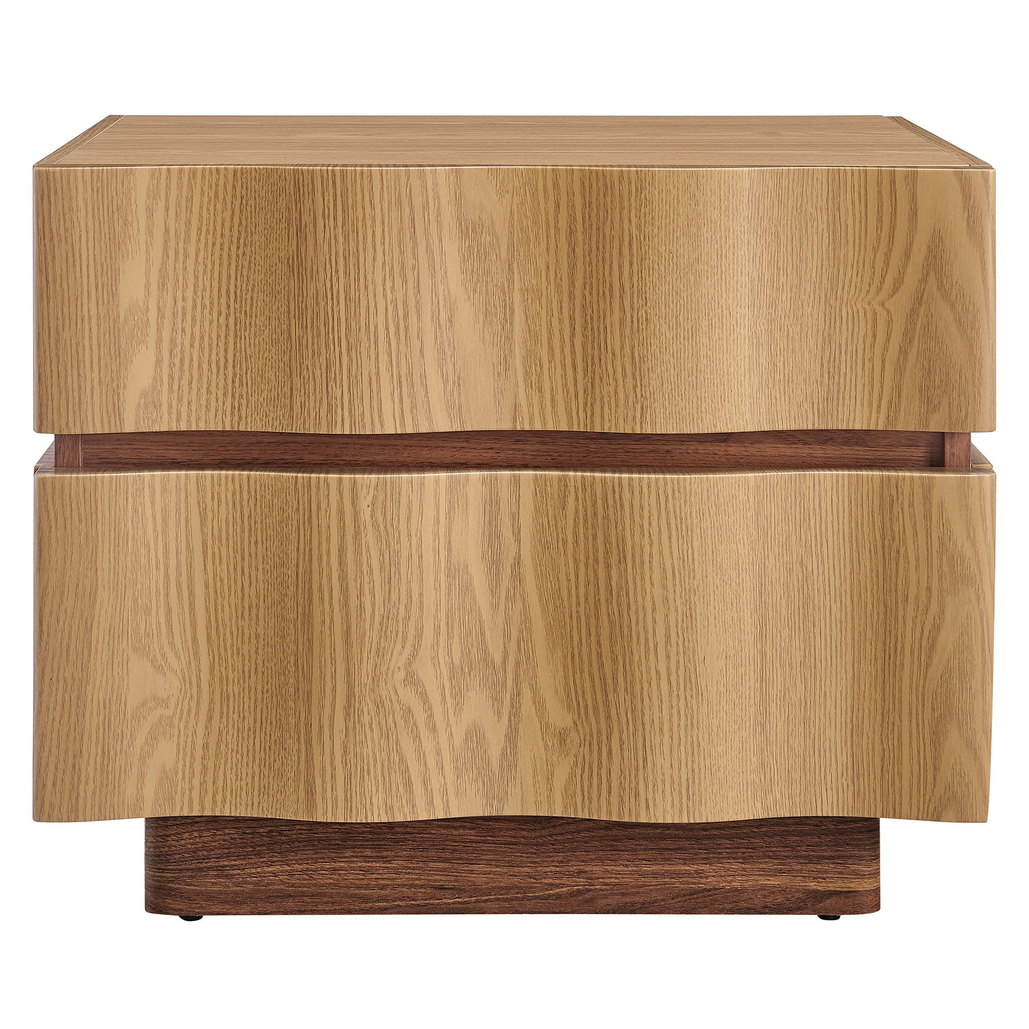 Isola 2 Drawer Nightstand - Light Oak Walnut