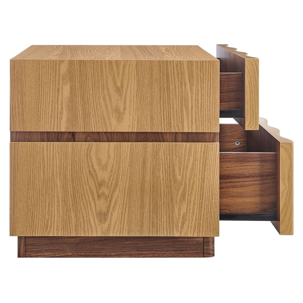 Isola 2 Drawer Nightstand - Light Oak Walnut