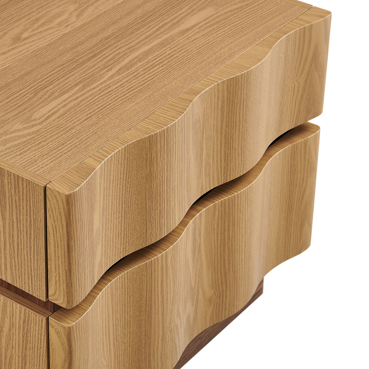 Isola 2 Drawer Nightstand - Light Oak Walnut