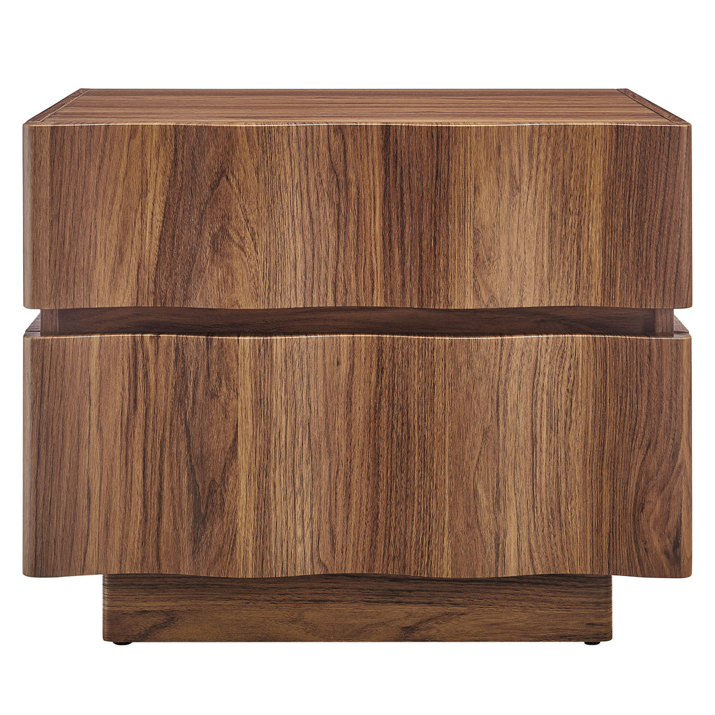 Isola 2 Drawer Nightstand - Walnut