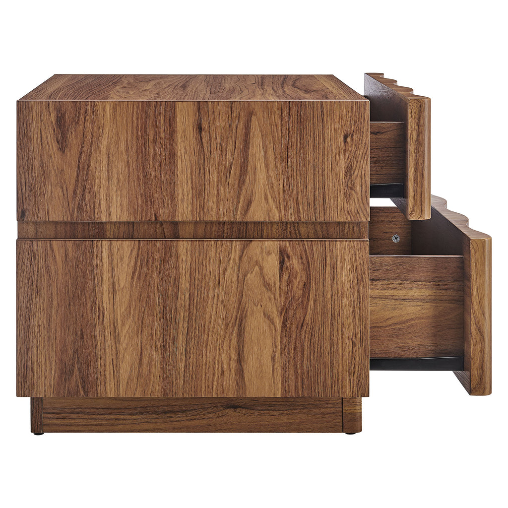 Isola 2 Drawer Nightstand - Walnut