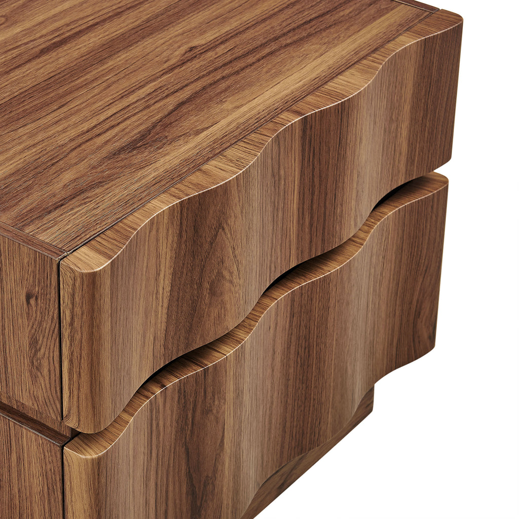 Isola 2 Drawer Nightstand - Walnut