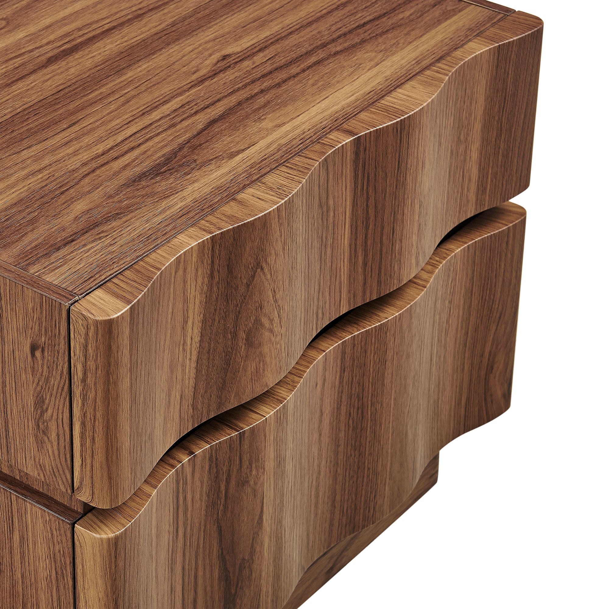 Isola 2 Drawer Nightstand - Walnut
