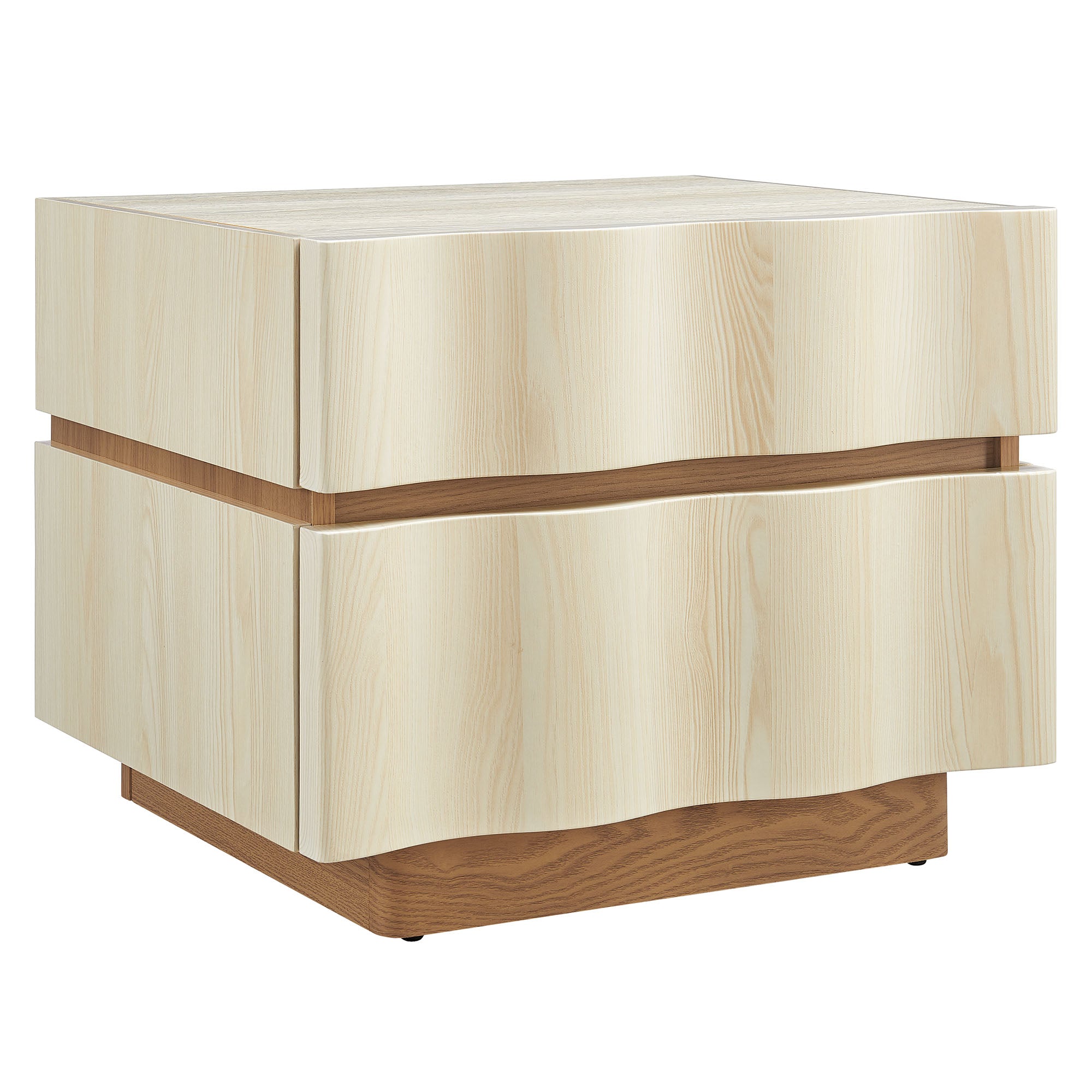 Isola 2 Drawer Nightstand - White Light Oak