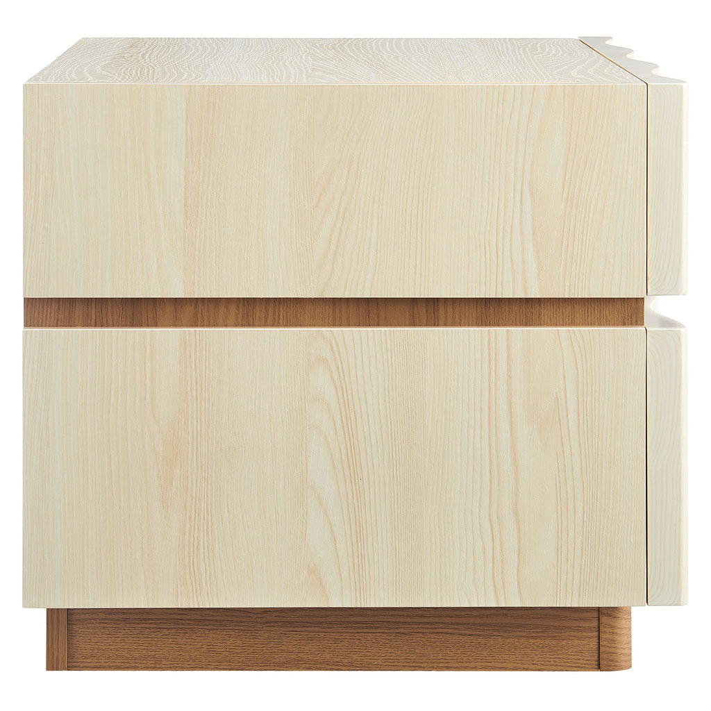 Isola 2 Drawer Nightstand - White Light Oak