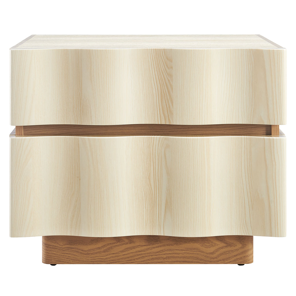 Isola 2 Drawer Nightstand - White Light Oak