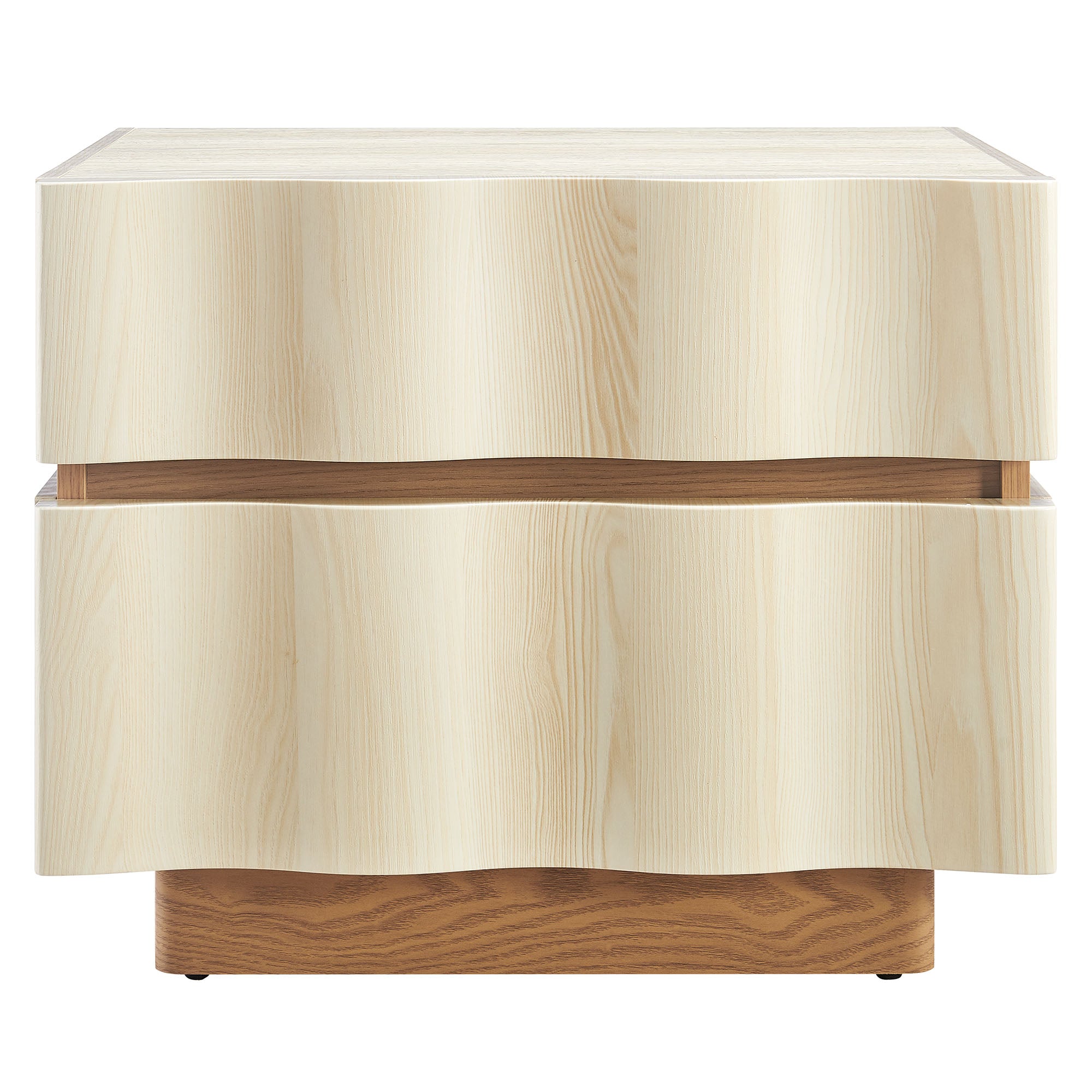 Isola 2 Drawer Nightstand - White Light Oak