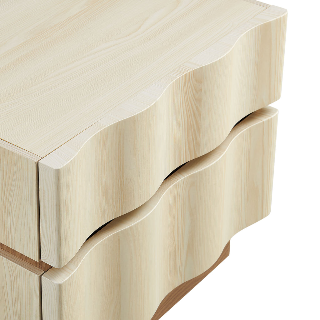 Isola 2 Drawer Nightstand - White Light Oak
