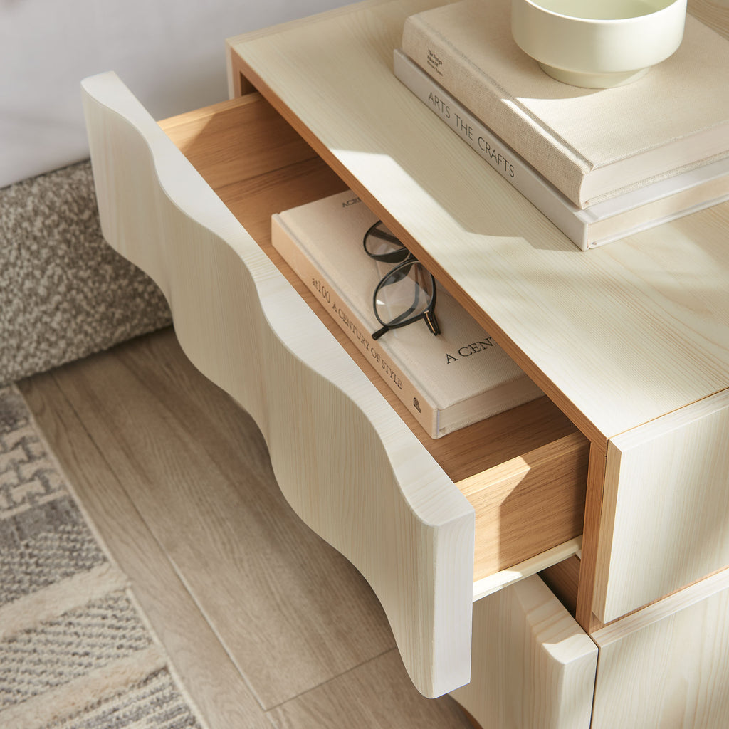 Isola 2 Drawer Nightstand - White Light Oak