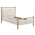 Ginny Twin Size Platform Bed Frame - Light Oak Heathered Ivory