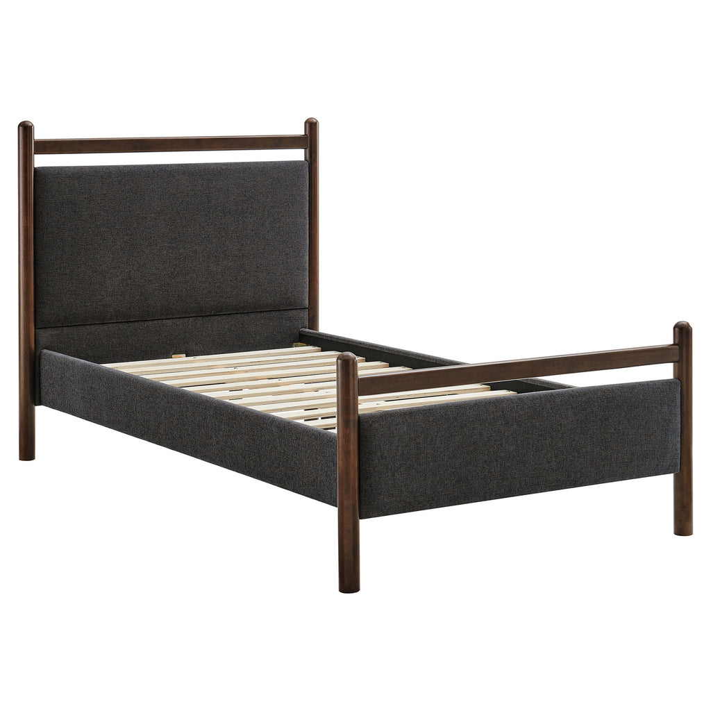 Ginny Twin Size Platform Bed Frame - Wenge Heathered Dark Gray