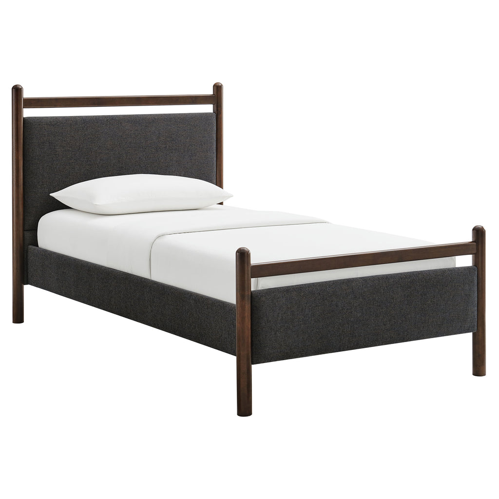 Ginny Twin Size Platform Bed Frame - Wenge Heathered Dark Gray