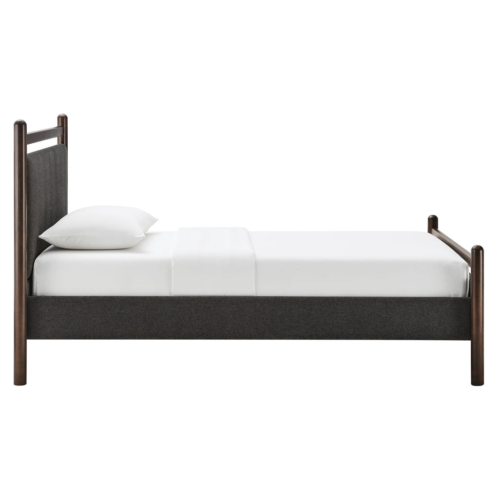 Ginny Twin Size Platform Bed Frame - Wenge Heathered Dark Gray