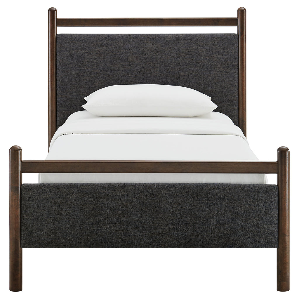 Ginny Twin Size Platform Bed Frame - Wenge Heathered Dark Gray