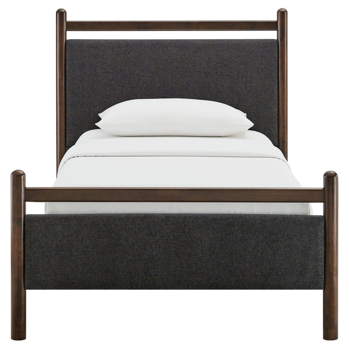 Ginny Twin Size Platform Bed Frame - Wenge Heathered Dark Gray