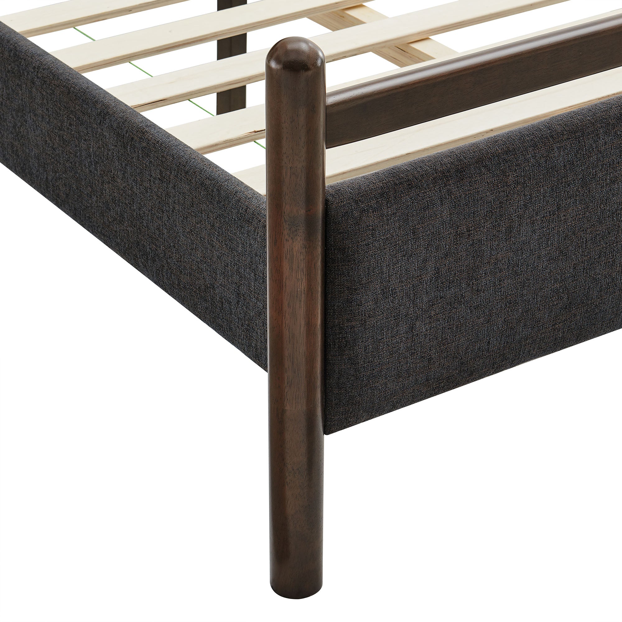 Ginny Twin Size Platform Bed Frame - Wenge Heathered Dark Gray
