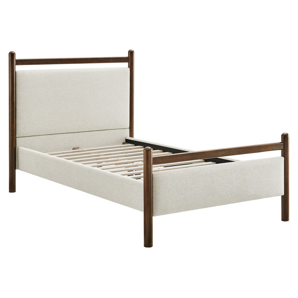 Ginny Size Platform Bed Frame - Wenge Heathered Ivory — Wenge Heathered Ivory Twin