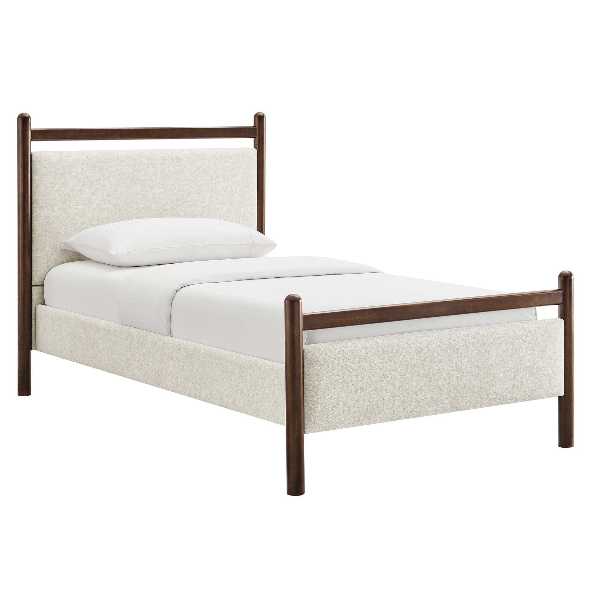 Ginny Twin Size Platform Bed Frame - Wenge Heathered Ivory