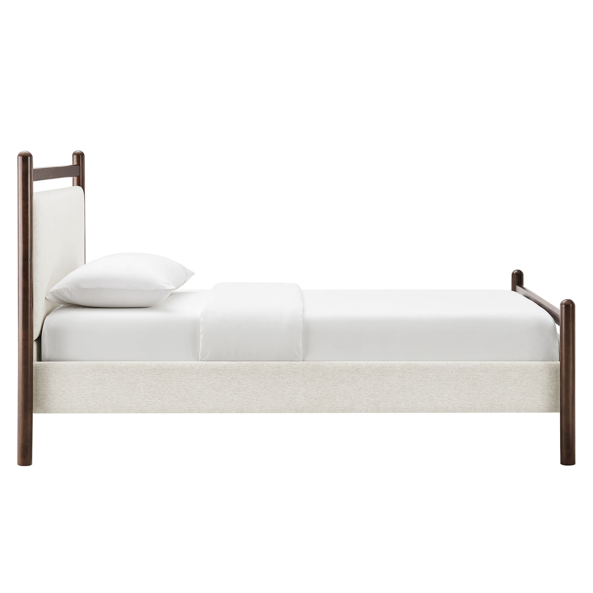 Ginny Twin Size Platform Bed Frame - Wenge Heathered Ivory