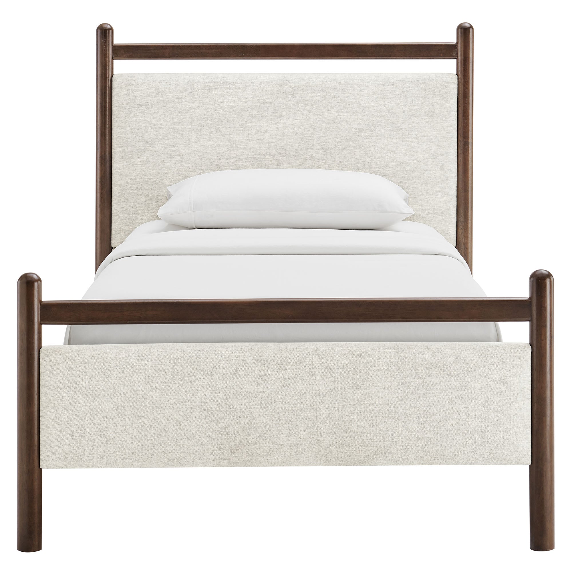 Ginny Twin Size Platform Bed Frame - Wenge Heathered Ivory