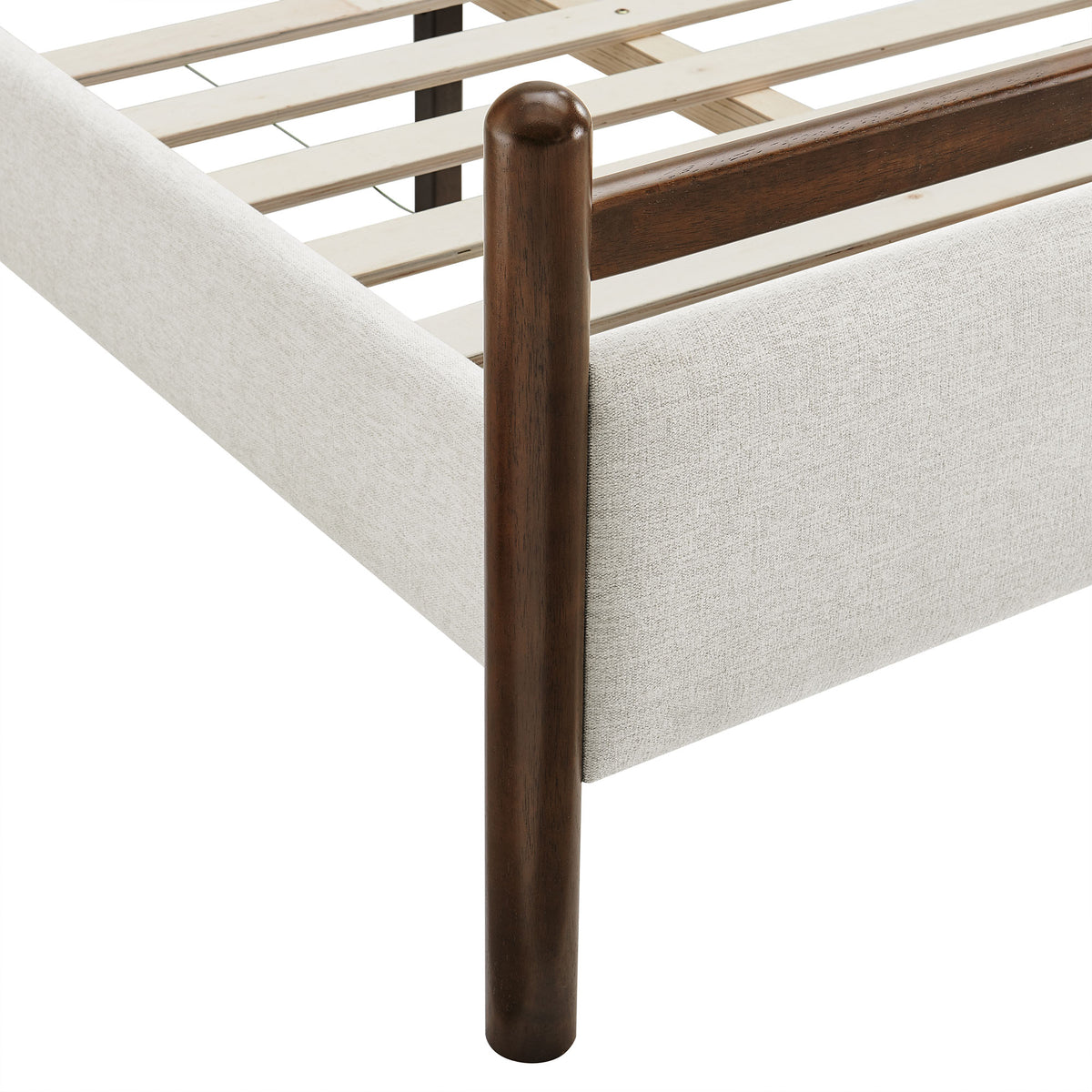 Ginny Twin Size Platform Bed Frame - Wenge Heathered Ivory