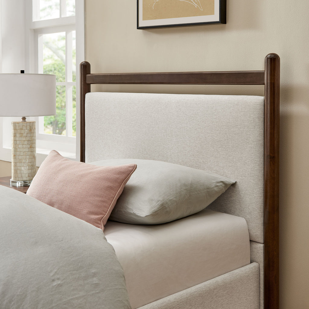 Ginny Twin Size Platform Bed Frame - Wenge Heathered Ivory