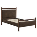Ginny Twin Size Vegan Leather Platform Bed Frame - Wenge Mushroom