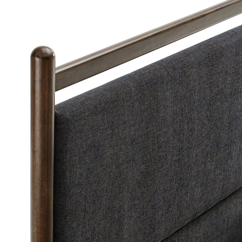 Ginny Full Size Platform Bed Frame - Wenge Heathered Dark Gray