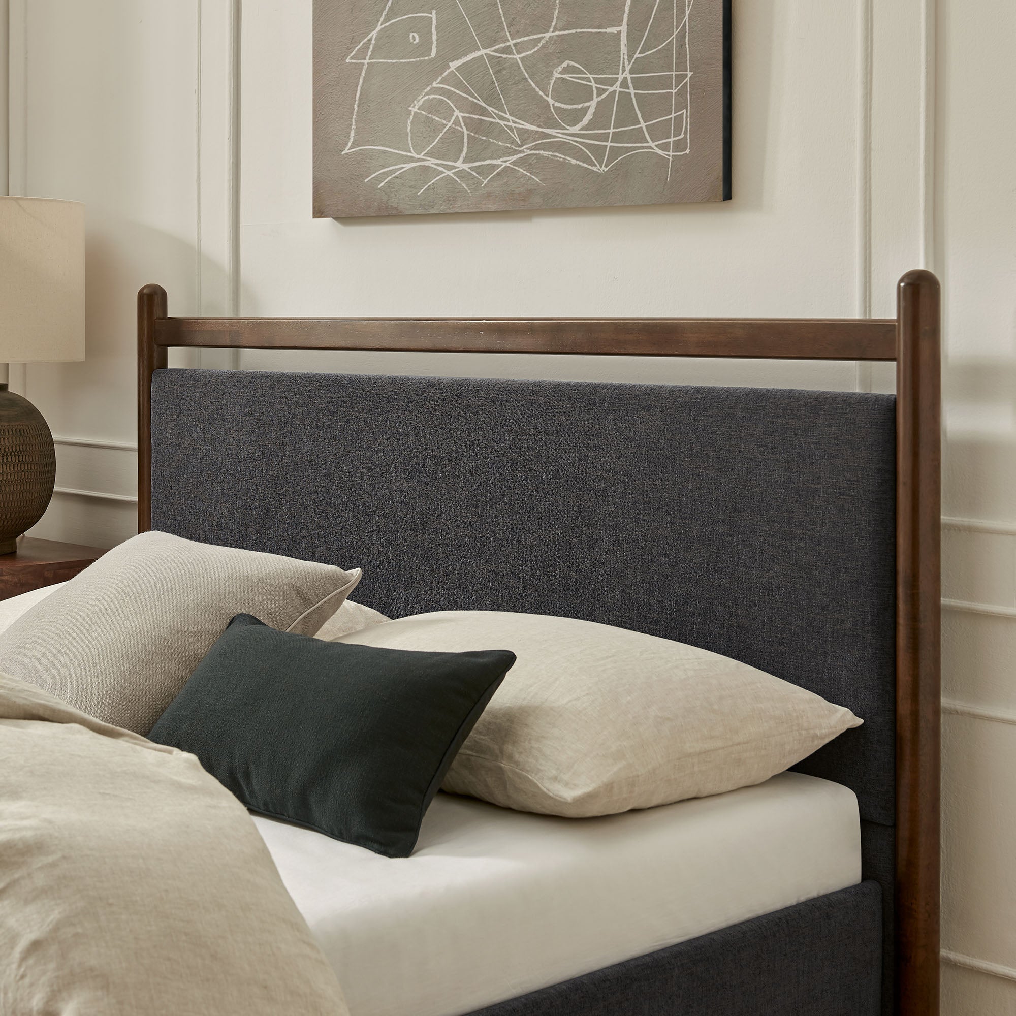 Ginny Full Size Platform Bed Frame - Wenge Heathered Dark Gray