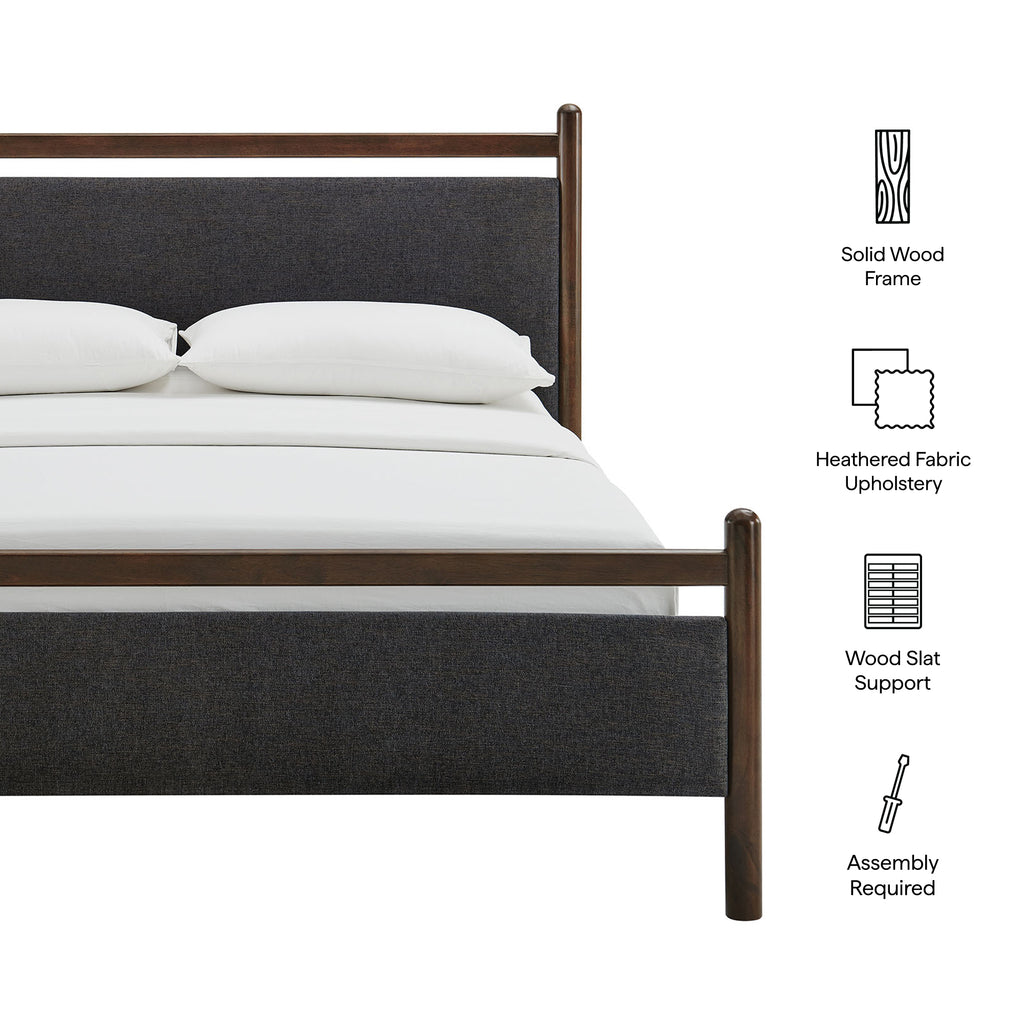 Ginny Full Size Platform Bed Frame - Wenge Heathered Dark Gray