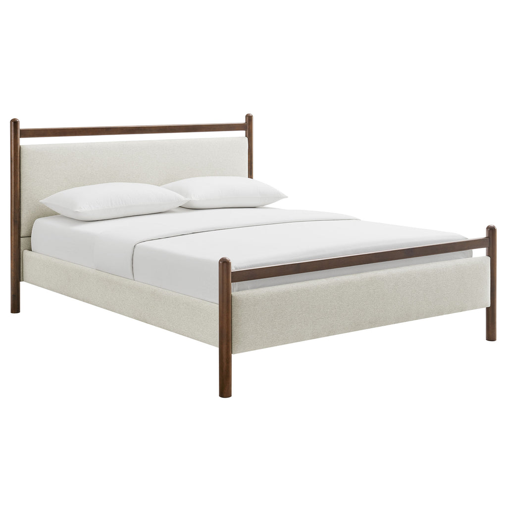 Ginny Full Size Platform Bed Frame - Wenge Heathered Ivory