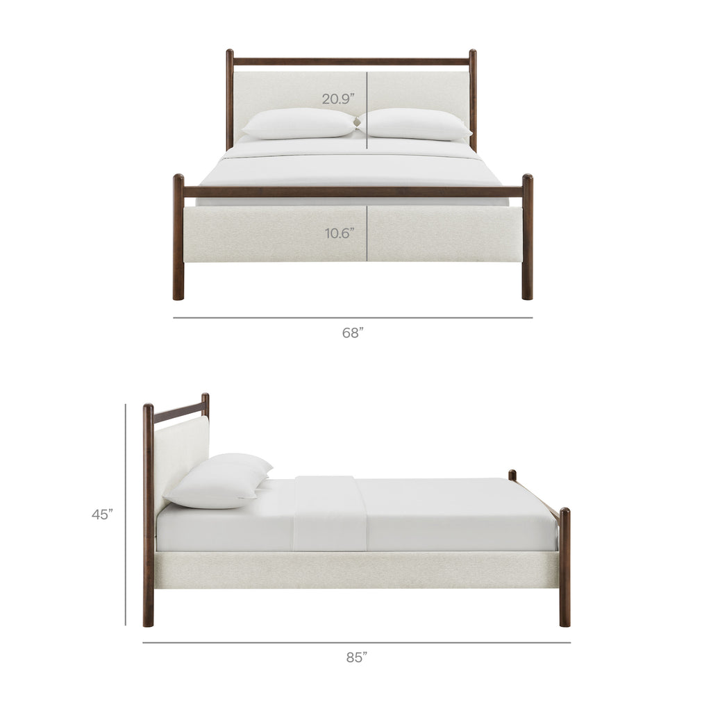 Ginny Queen Size Platform Bed Frame - Wenge Heathered Ivory