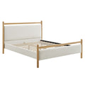 Ginny King Size Platform Bed Frame - Light Oak Heathered Ivory