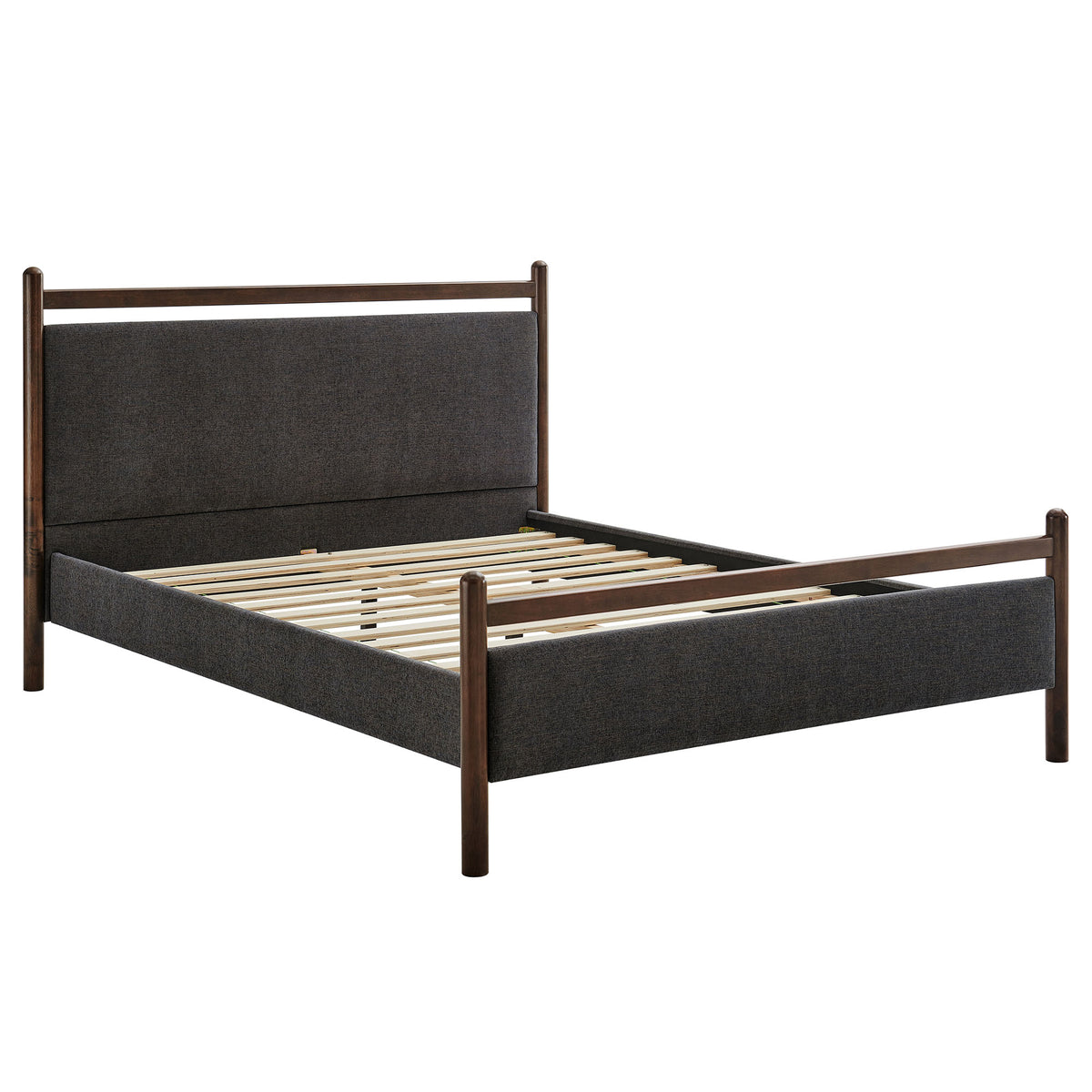 Ginny King Size Platform Bed Frame - Wenge Heathered Dark Gray