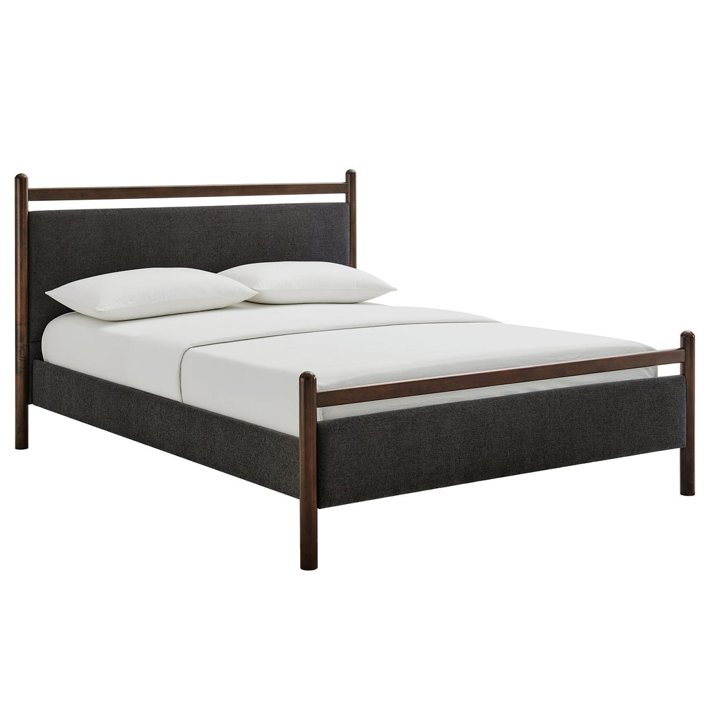 Ginny King Size Platform Bed Frame - Wenge Heathered Dark Gray