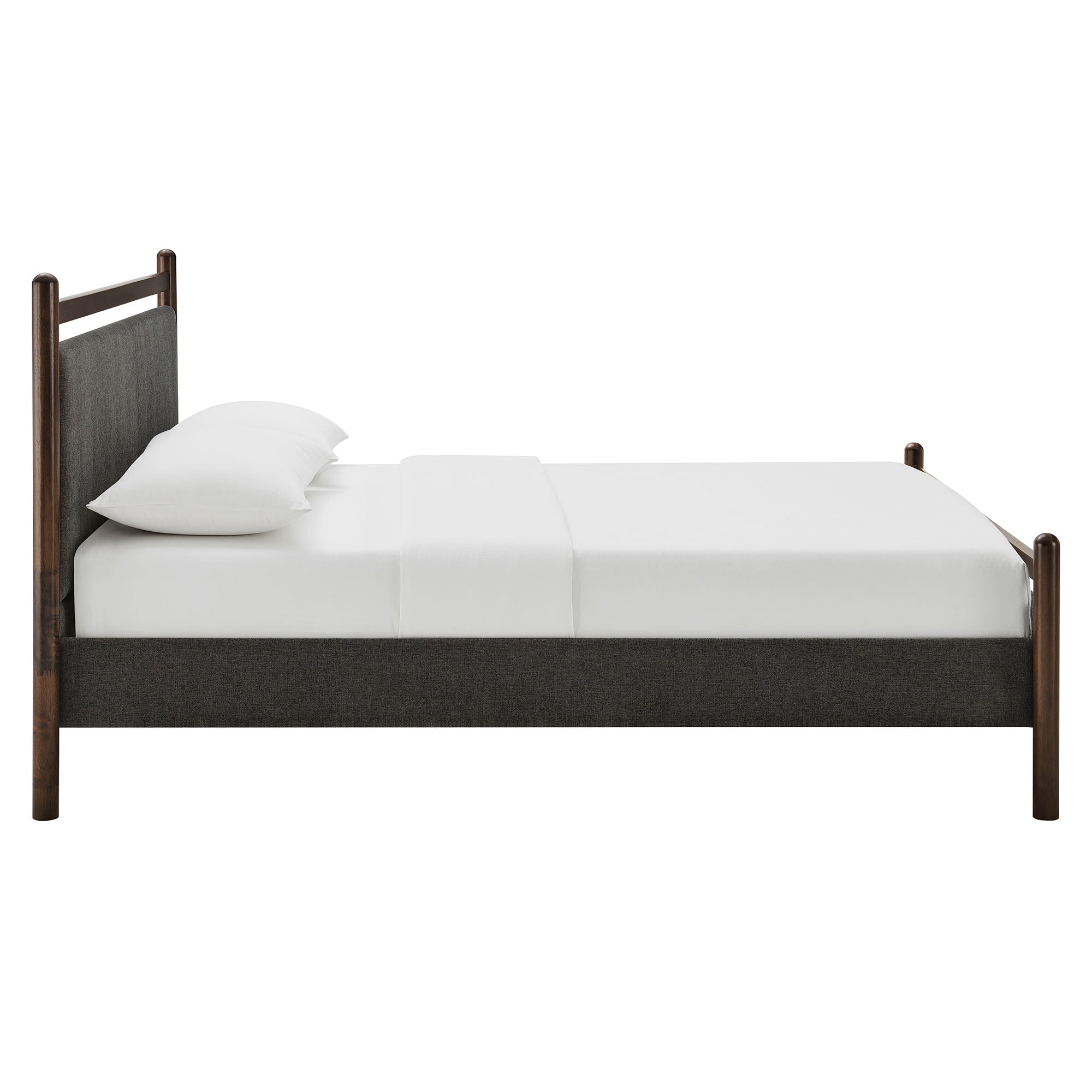 Ginny King Size Platform Bed Frame - Wenge Heathered Dark Gray