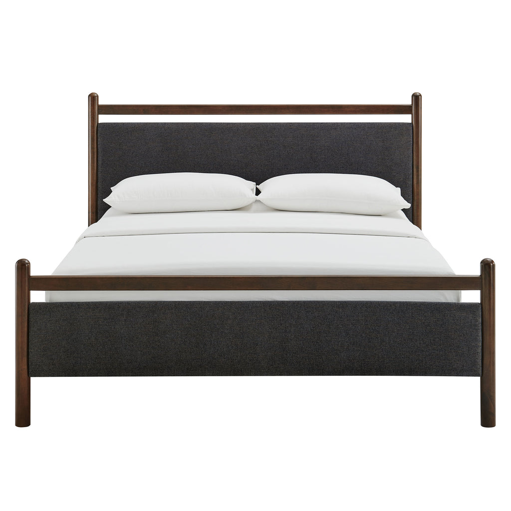 Ginny King Size Platform Bed Frame - Wenge Heathered Dark Gray