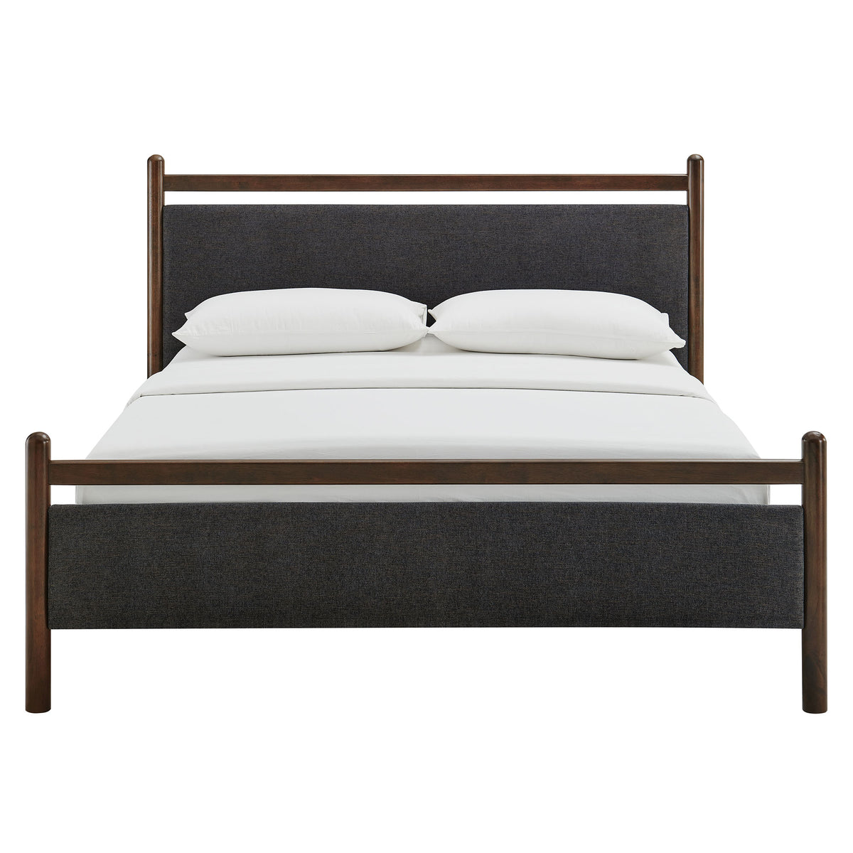 Ginny King Size Platform Bed Frame - Wenge Heathered Dark Gray