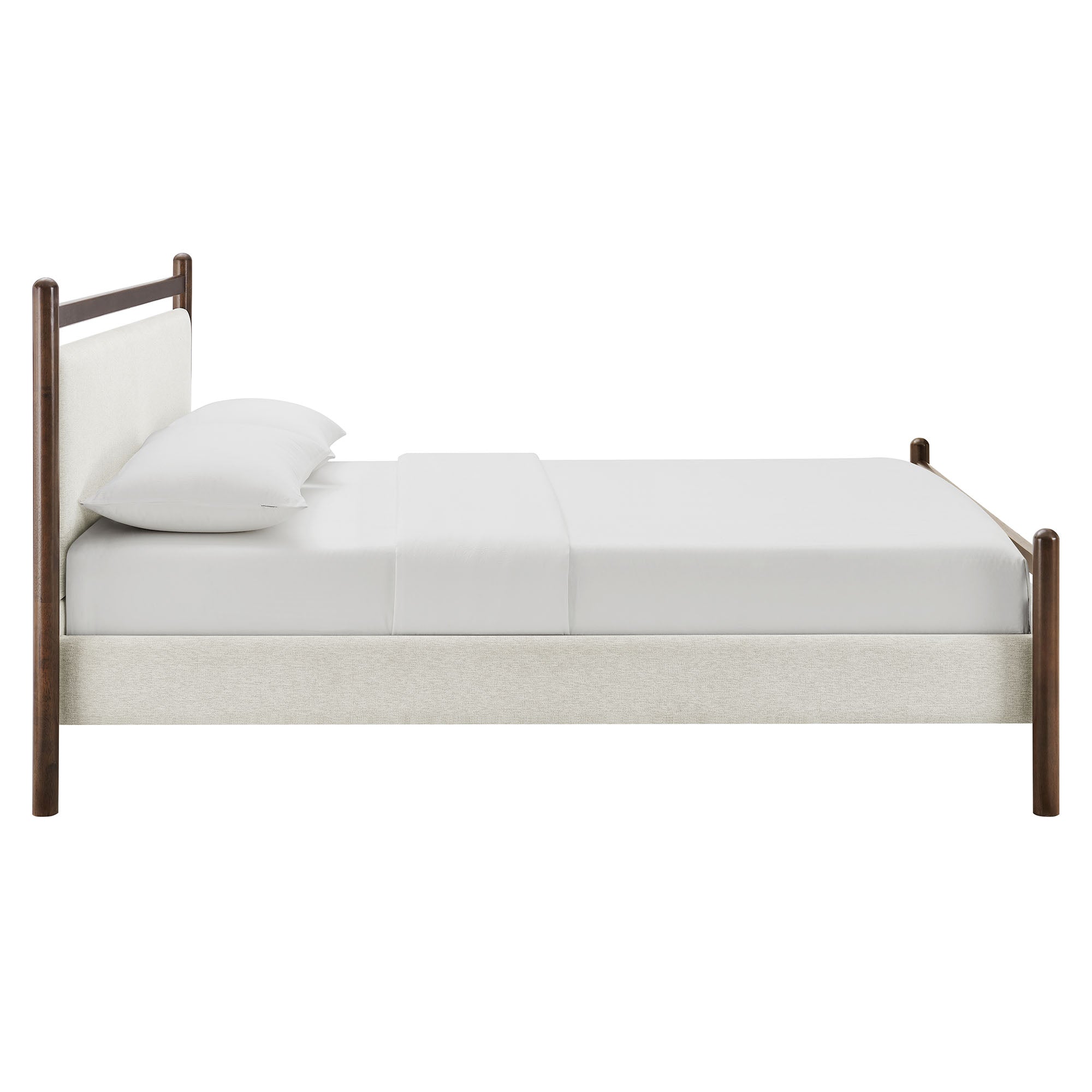 Ginny King Size Platform Bed Frame - Wenge Heathered Ivory
