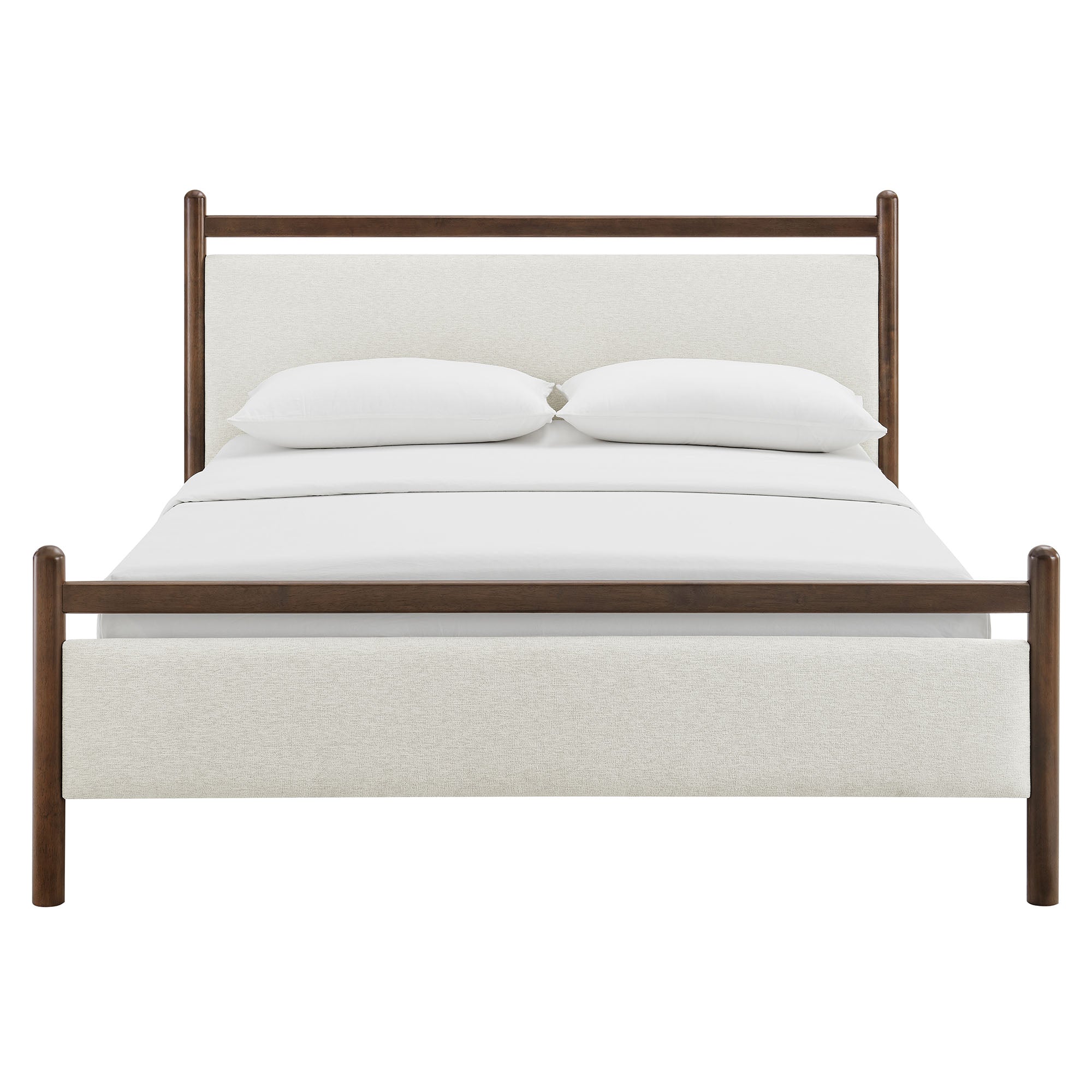 Ginny King Size Platform Bed Frame - Wenge Heathered Ivory