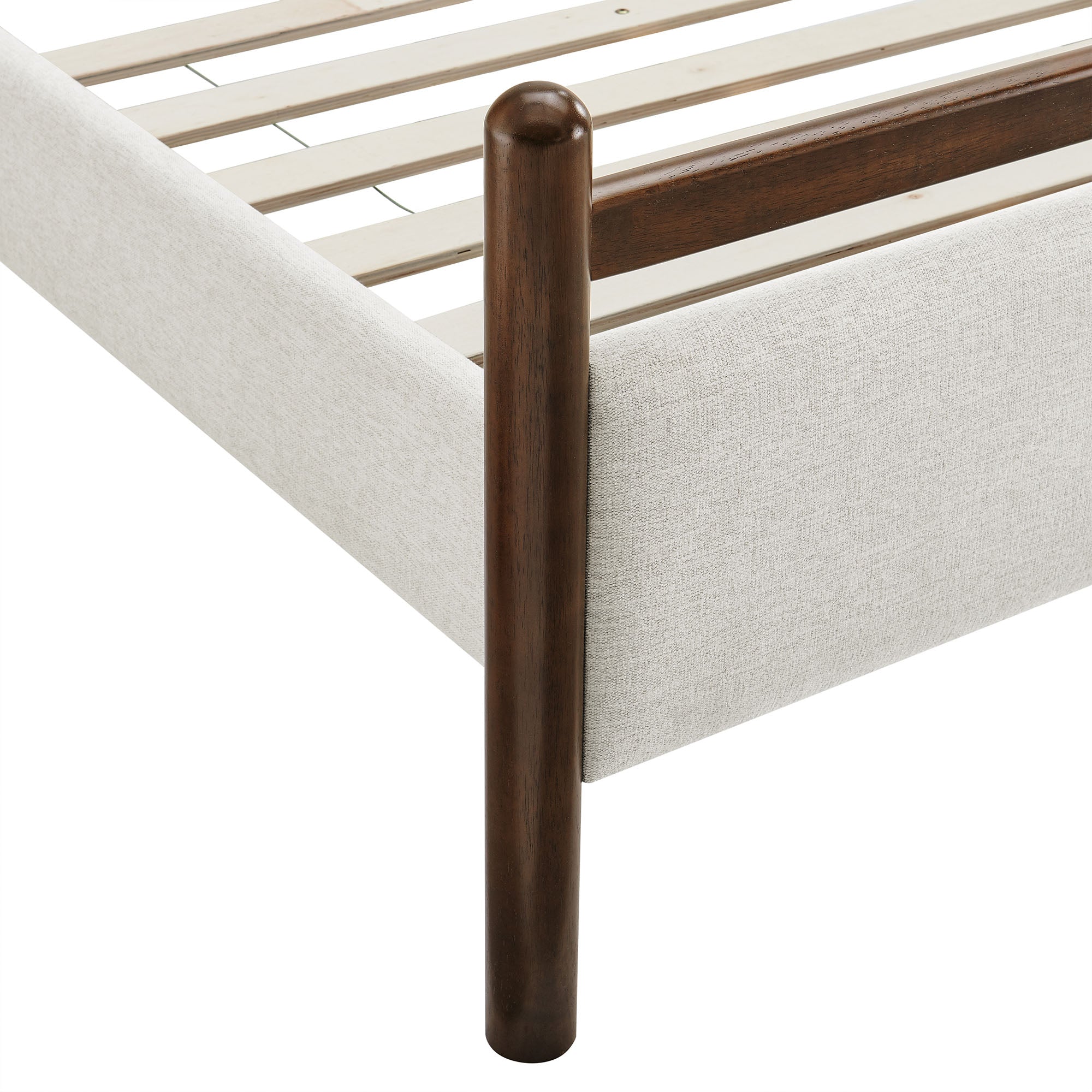 Ginny King Size Platform Bed Frame - Wenge Heathered Ivory