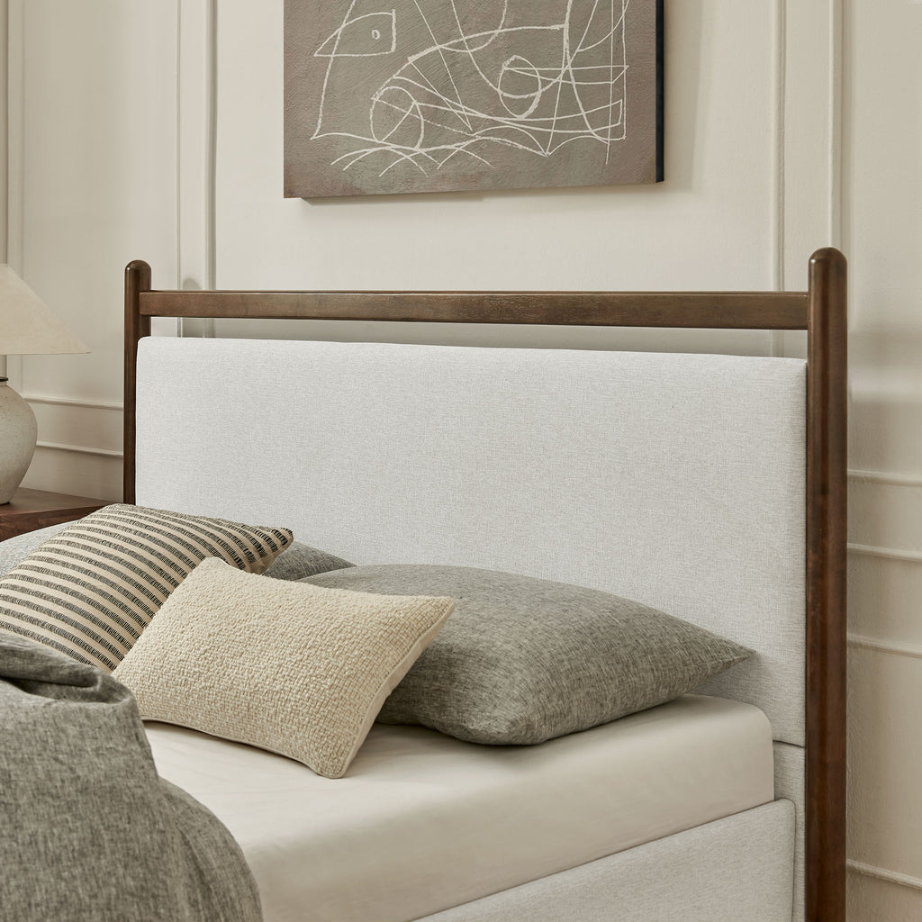 Ginny King Size Platform Bed Frame - Wenge Heathered Ivory